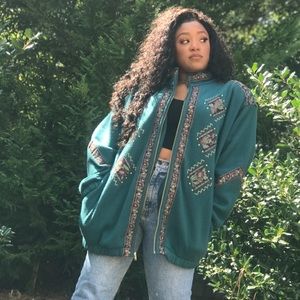 Retro 80s Oversized Fleece Jacket